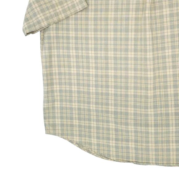Northwest Territory Shirt Mens 2XL Plaid Short Sleeve Button Down Linen Cotton - Picture 10 of 11